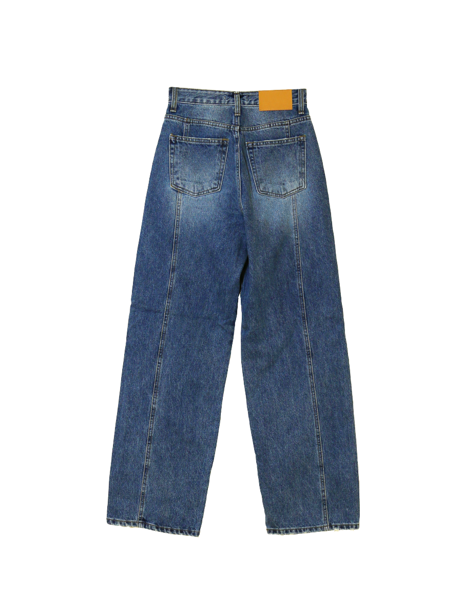 (s) wide | Back Line Denim Pants - Blue Denim