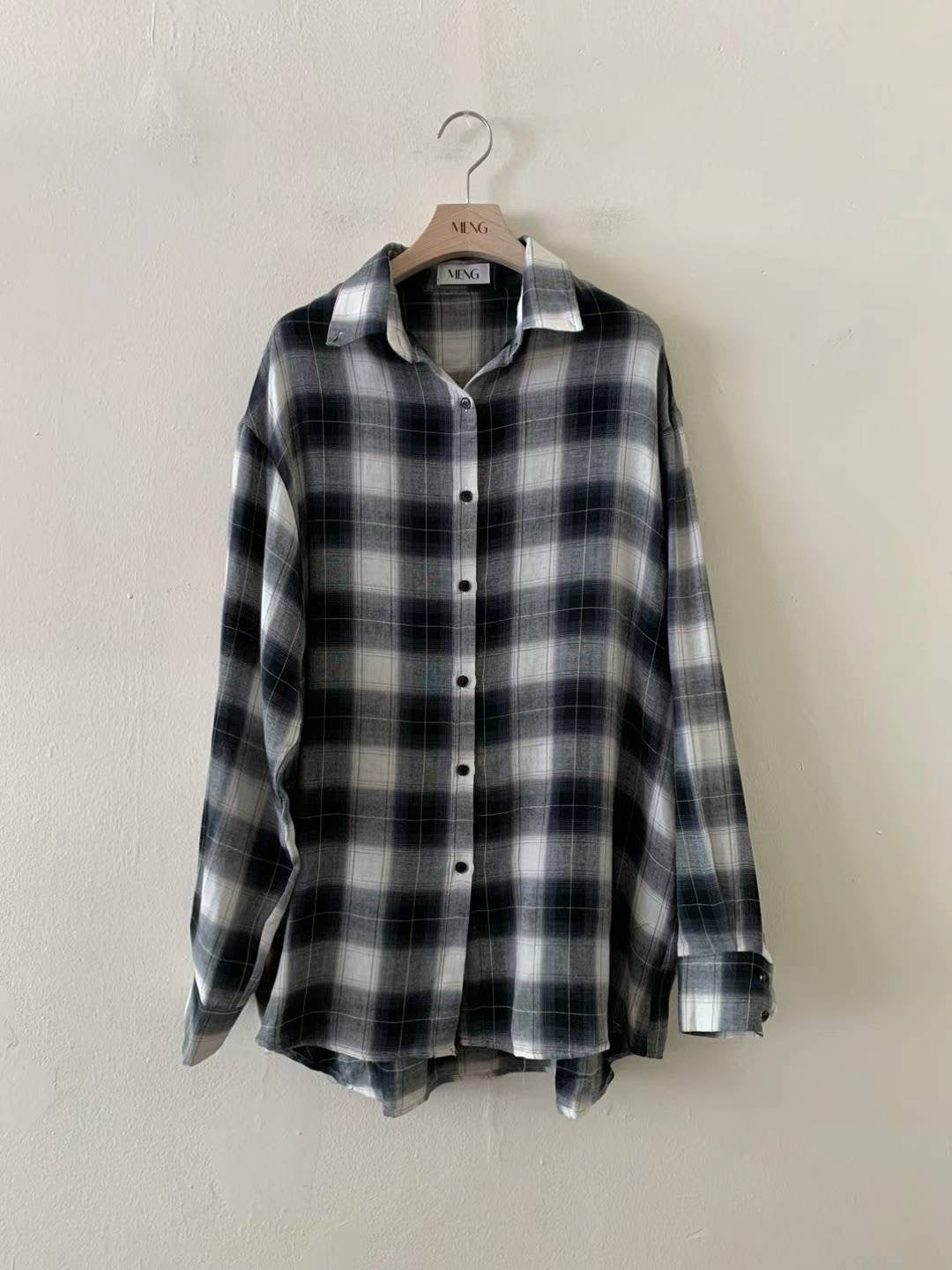 Check Loose Fit Shirt - 2cols