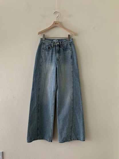 high-rise | Side Wide Denim Pants - 2cols(S/M)