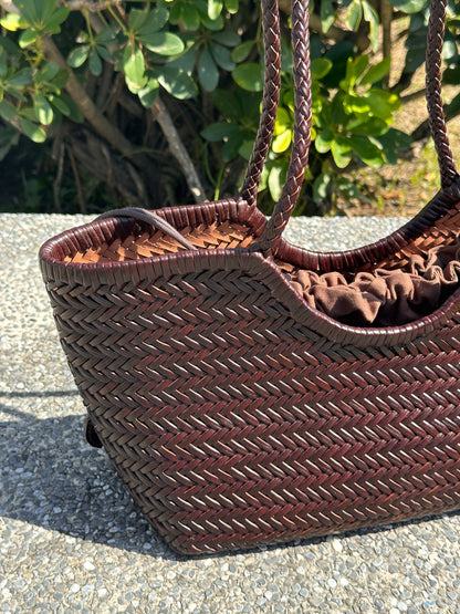 (handmade) Leather Weaving Tote Bag - 2cols