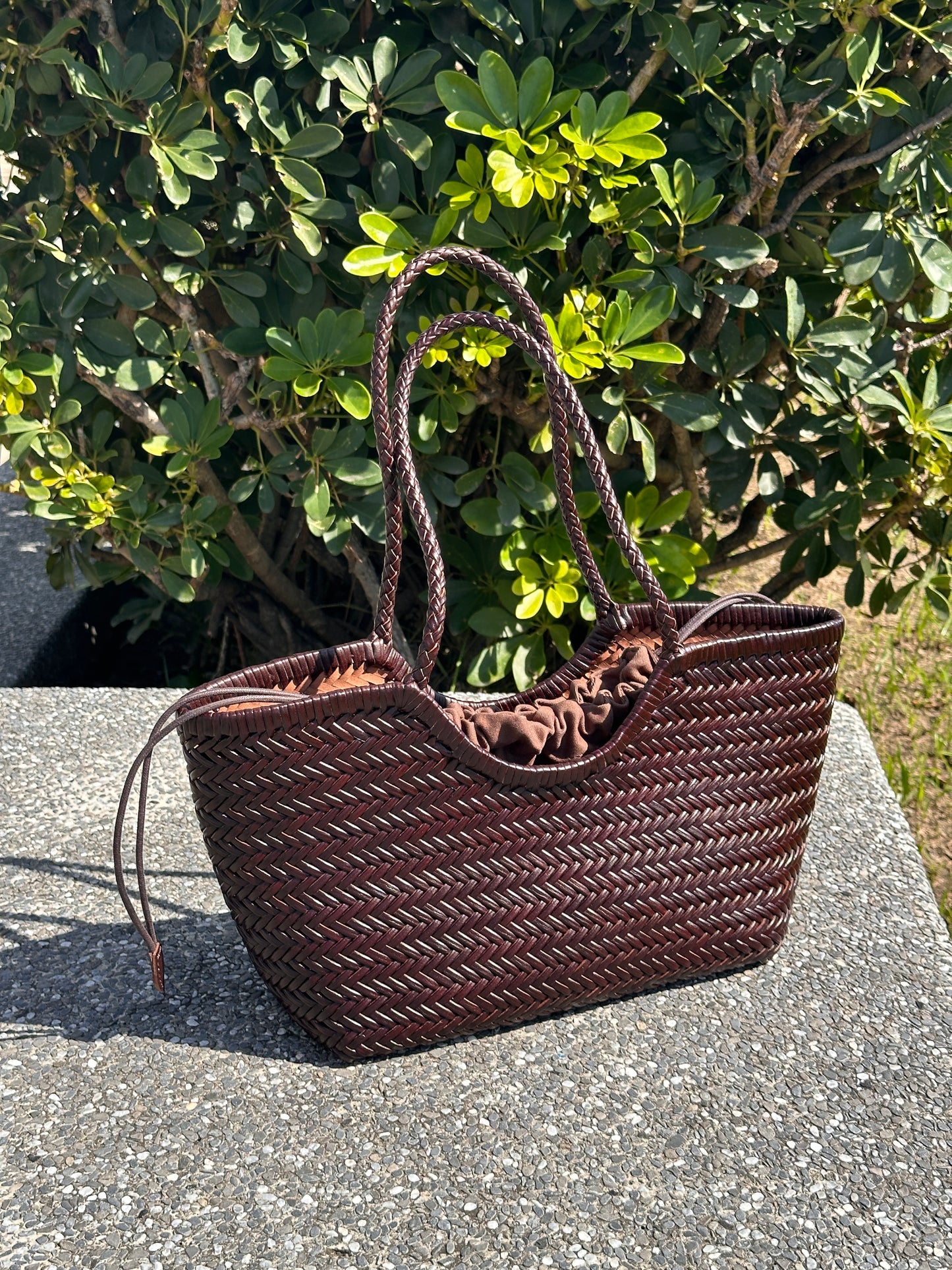 (handmade) Leather Weaving Tote Bag - 2cols