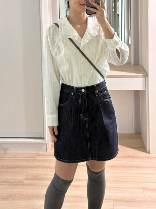 Nonfade Denim Stitch Skirt - S/M