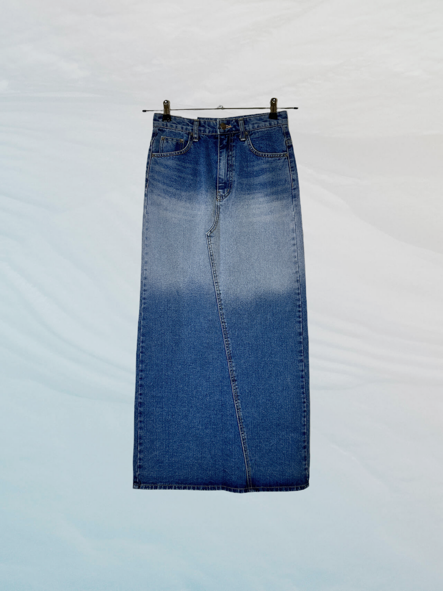 Brush Denim Long Skirt