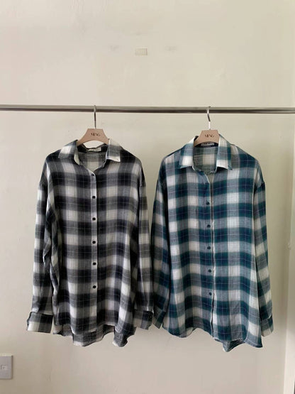 Check Loose Fit Shirt - 2cols