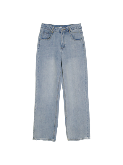 Clean Washing Denim Pants - Light Blue