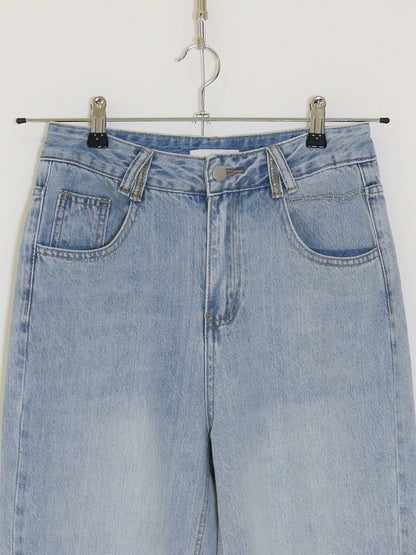 Clean Washing Denim Pants - Light Blue