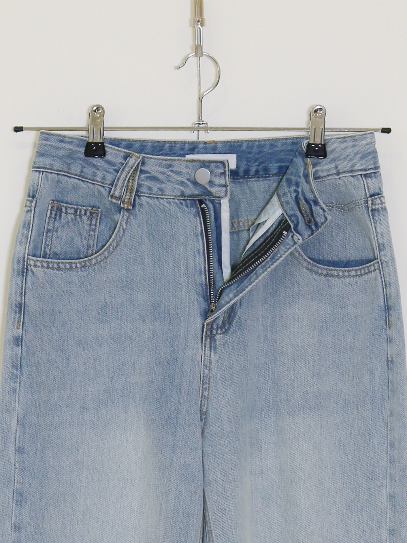 Clean Washing Denim Pants - Light Blue