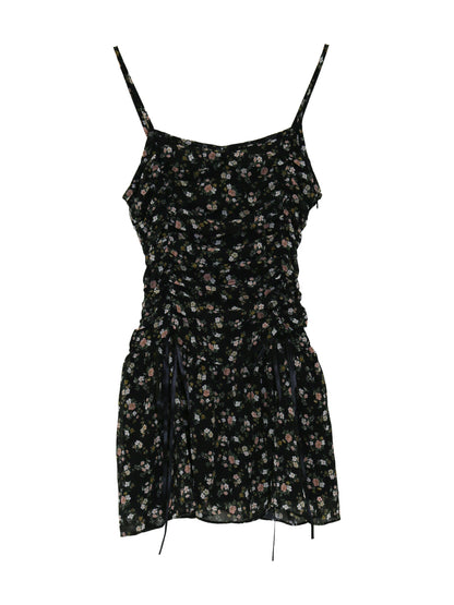 (black) Nua Flower Mini Dress - 2 cols